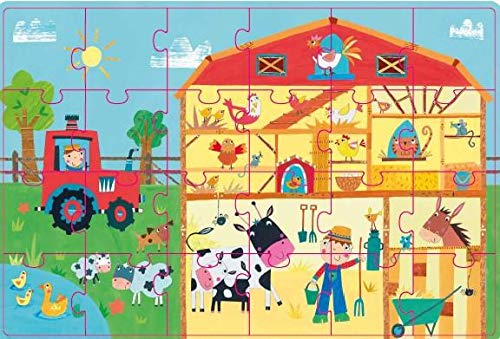 Puzzle in einem Kartonhaus – Auf dem Land 3+