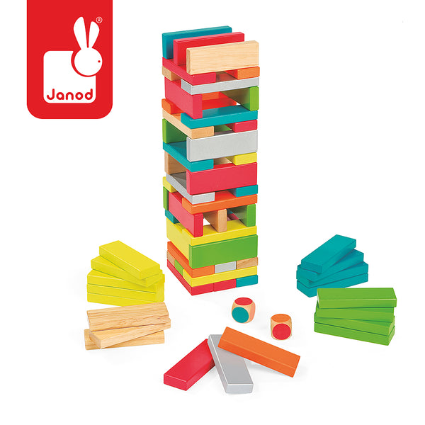 Spiel – Holz-Turm mit Farben Equilibloc