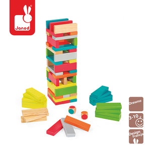 Spiel – Holz-Turm mit Farben Equilibloc