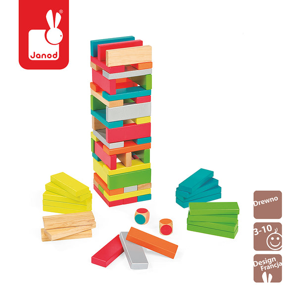Spiel – Holz-Turm mit Farben Equilibloc