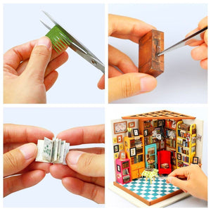 Bemaltes Modell Mini Bibliothek