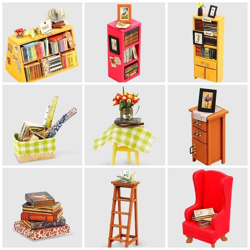 Bemaltes Modell Mini Bibliothek