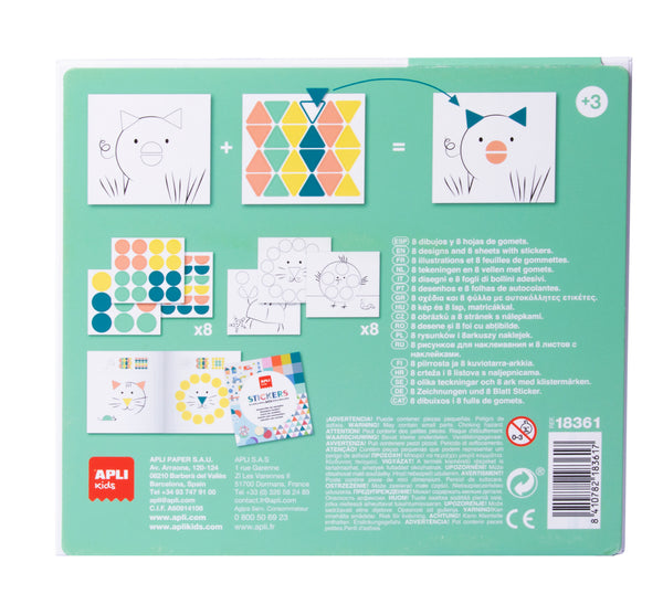 Stickerset mit geometrischen Motiven – Tiere