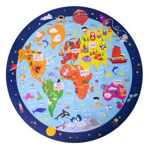 Rundes Puzzle in einer Tube – Weltkarte 5+