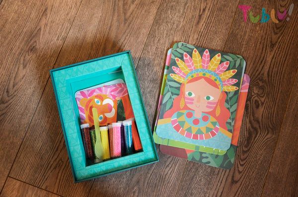 Kunstset mit Glitzer