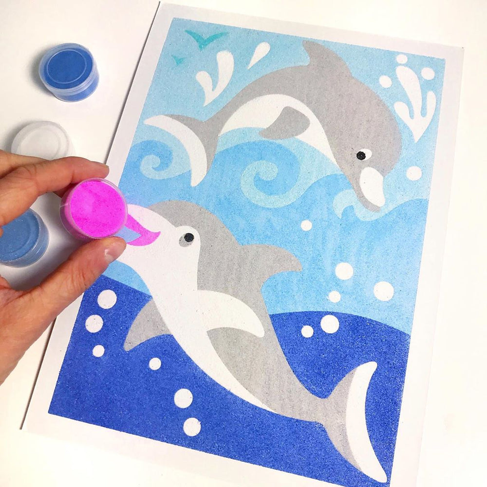 Sablimage Sandmalerei-Set – Delfine und Fische