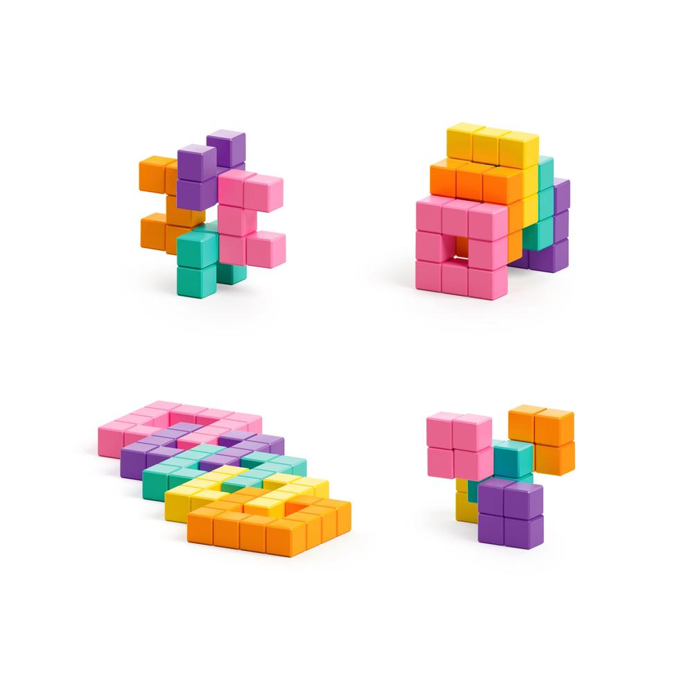 Magnetische Bausteine Neon