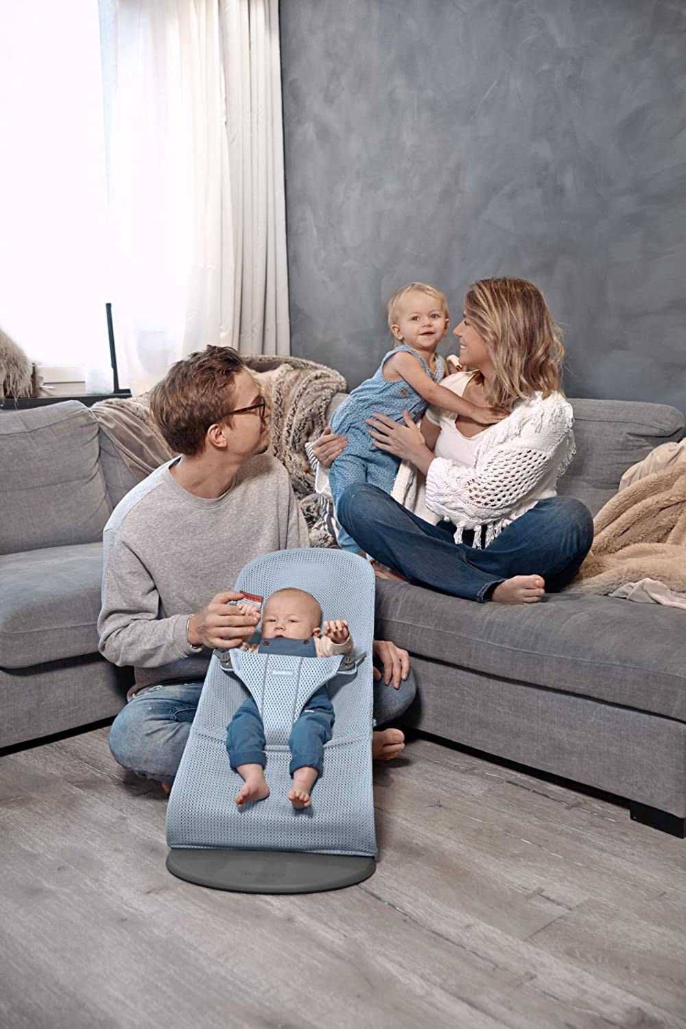 Babywippe BLISS MESH – Hellblau