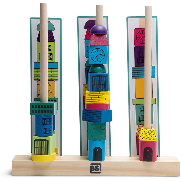 Holzpuzzle – Turm aus Bausteinen