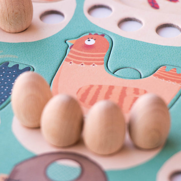 Familienspiel Cluck, cluck! Fox! – Klopf, klopf, hier ist der Fuchs!