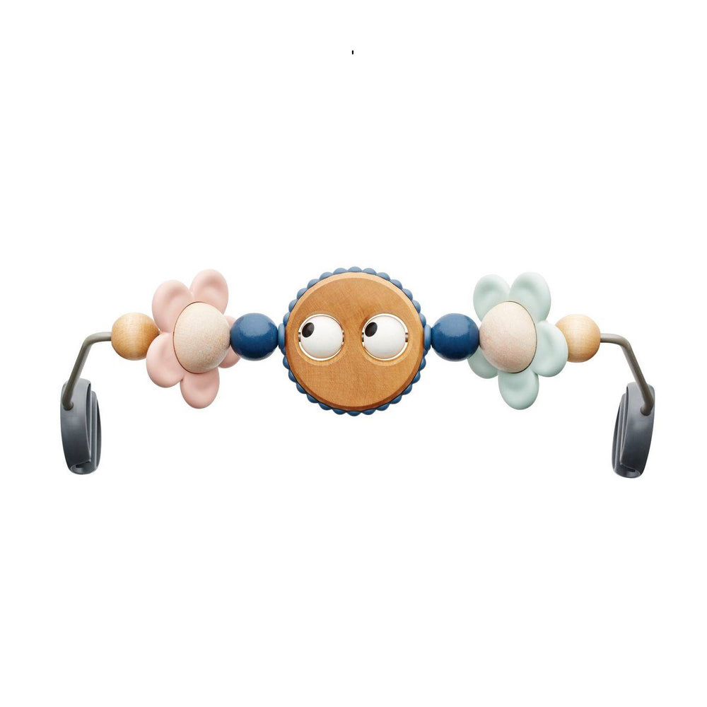 Babywippe BLISS 3D Jersey – Hellgrau + Spielzeug Googly Eyes Pastels