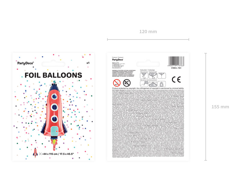 Folienballon – Rakete 115 cm