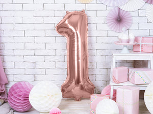 Folienballon 86 cm – Zahl 1 Roségold