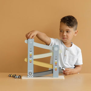 Autorennbahn aus Holz – Blau mit 4 Autos