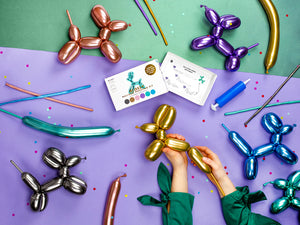 Modellierballons 130 cm – Glossy Mix mit Pumpe