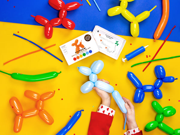 Modellierballons 130 cm – Rainbow Mix mit Pumpe