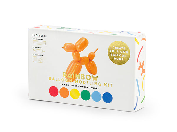 Modellierballons 130 cm – Rainbow Mix mit Pumpe