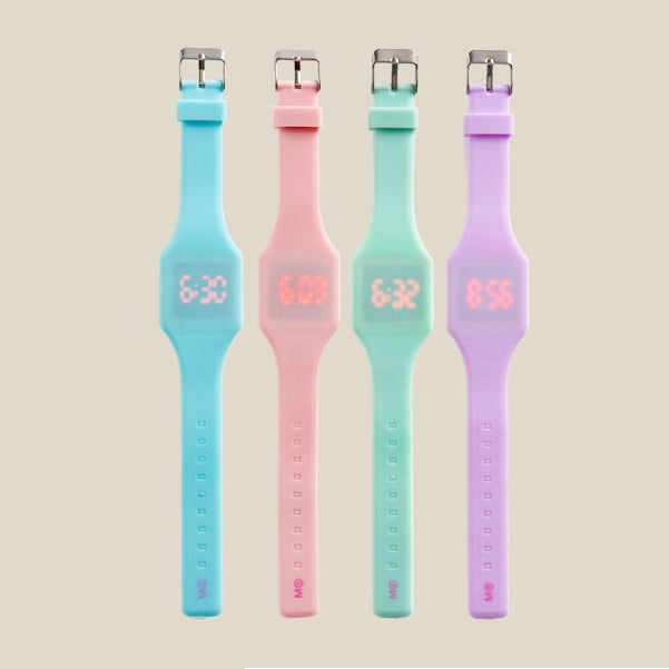 Digitale Silikon-Armbanduhr – Blau