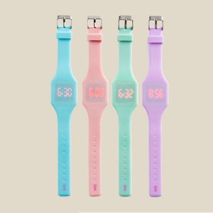 Digitale Silikon-Armbanduhr – Blau