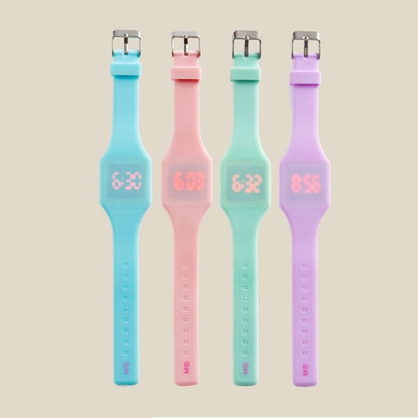 Digitale Silikon-Armbanduhr – Blau