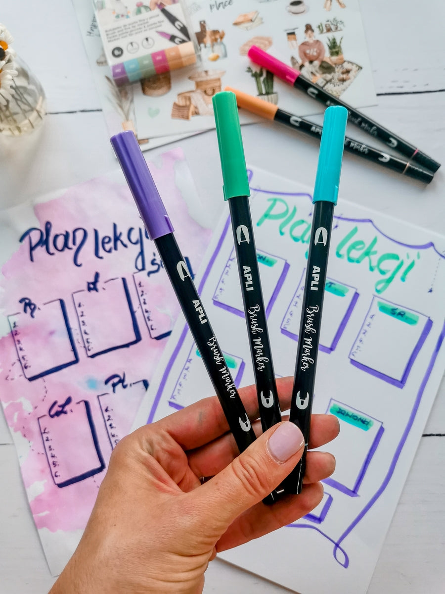 Doppelseitige Brush Marker - 6 Pastellfarben - Tublu.de