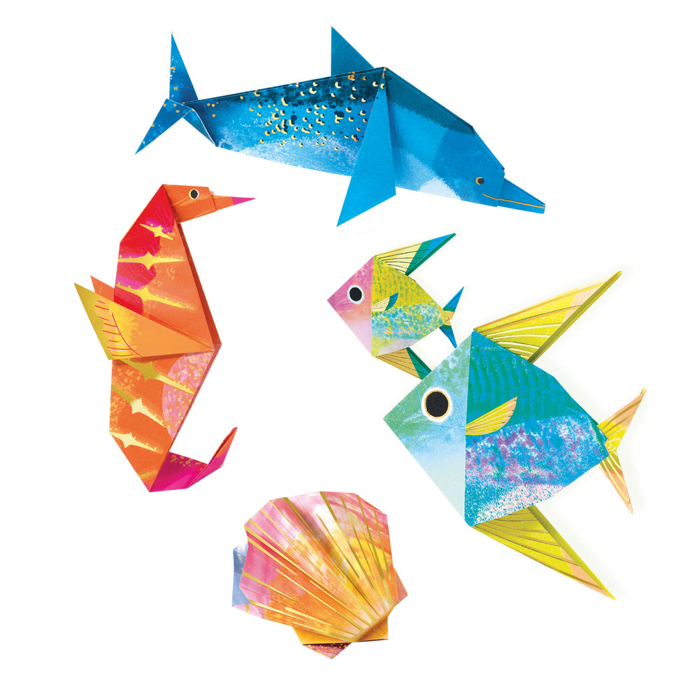 Origami-Kunstset – Metallische Meerestiere - Tublu.de