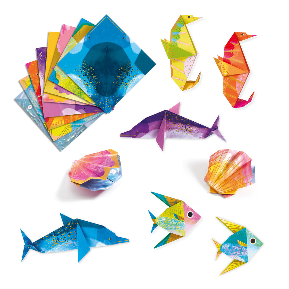 Origami-Kunstset – Metallische Meerestiere - Tublu.de