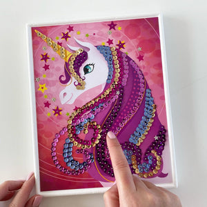 Bilder mit Pailletten – Einhorn