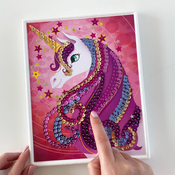 Bilder mit Pailletten – Einhorn