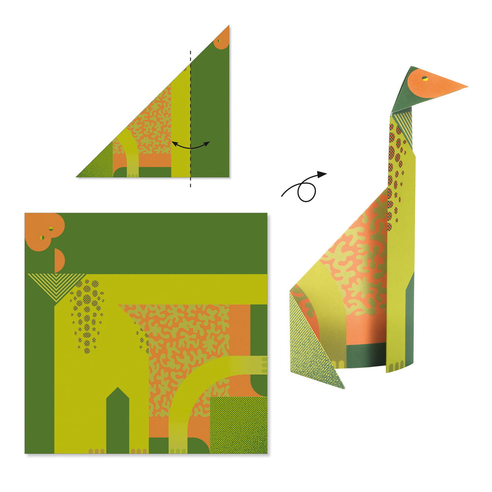 Zestaw artystyczny Origami Djeco - Dinozaury - Tublu.de