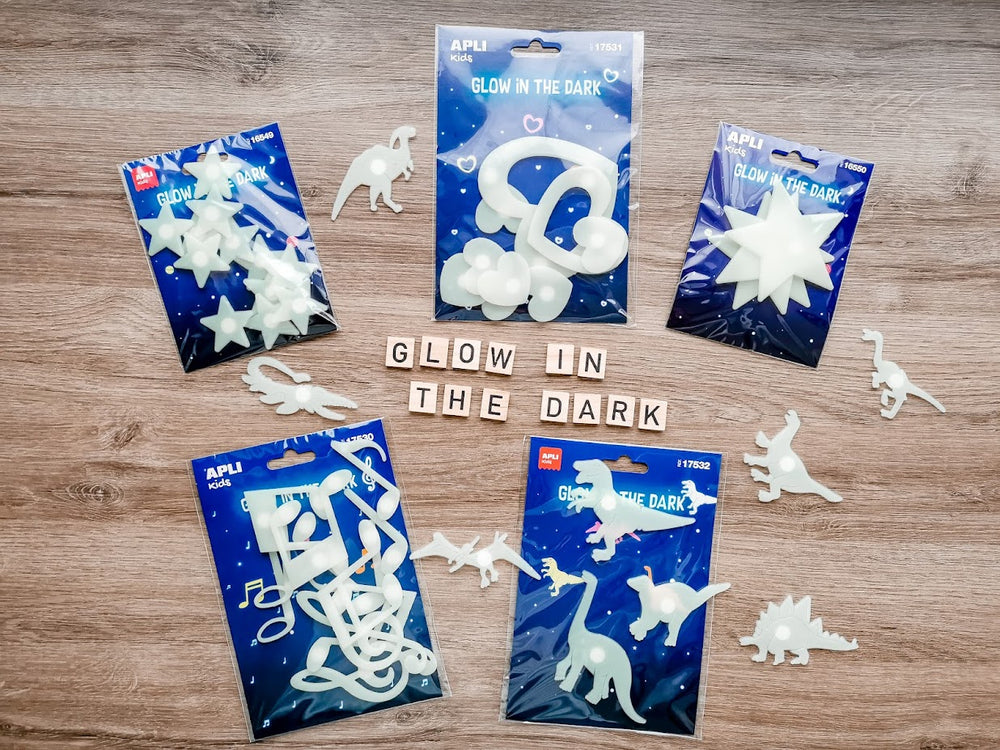 Fluoreszierende Aufkleber – Kleine Sterne 12 Stück