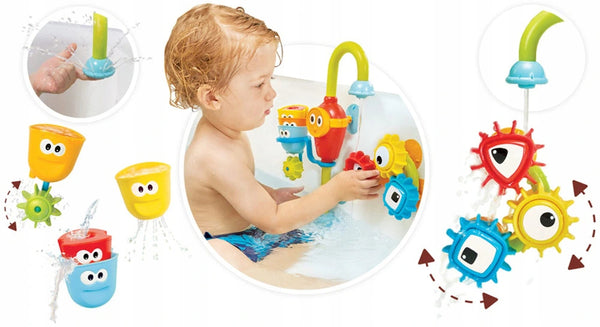 Badespielzeug -  Fröhlicher Wasserhahn und sich drehende Rädchen