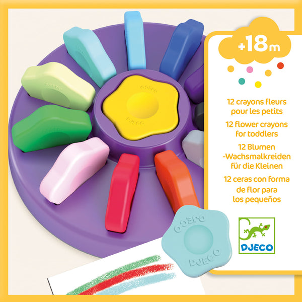 Set mit 12 Blumen-Buntstiften für Kleinkinder