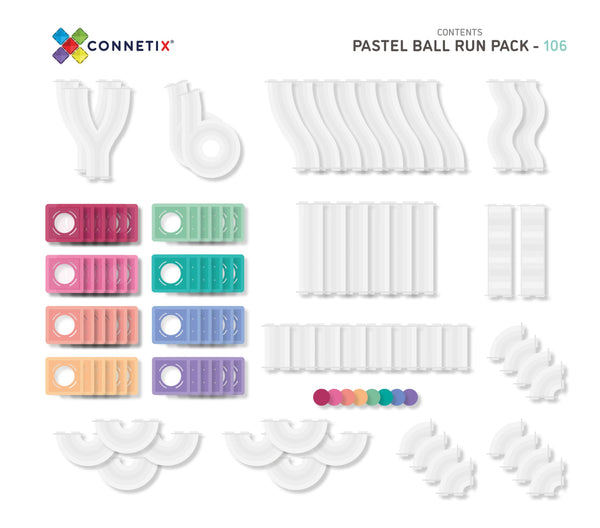 Magnetbausteine Kugelbahn – Pastell Ball Run Pack 106 Teile