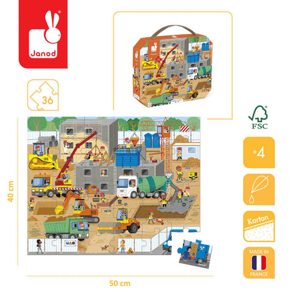 Puzzle im Koffer Made in France – Baustelle 36 Teile 4+