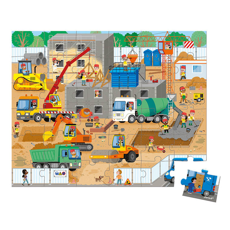 Puzzle im Koffer Made in France – Baustelle 36 Teile 4+