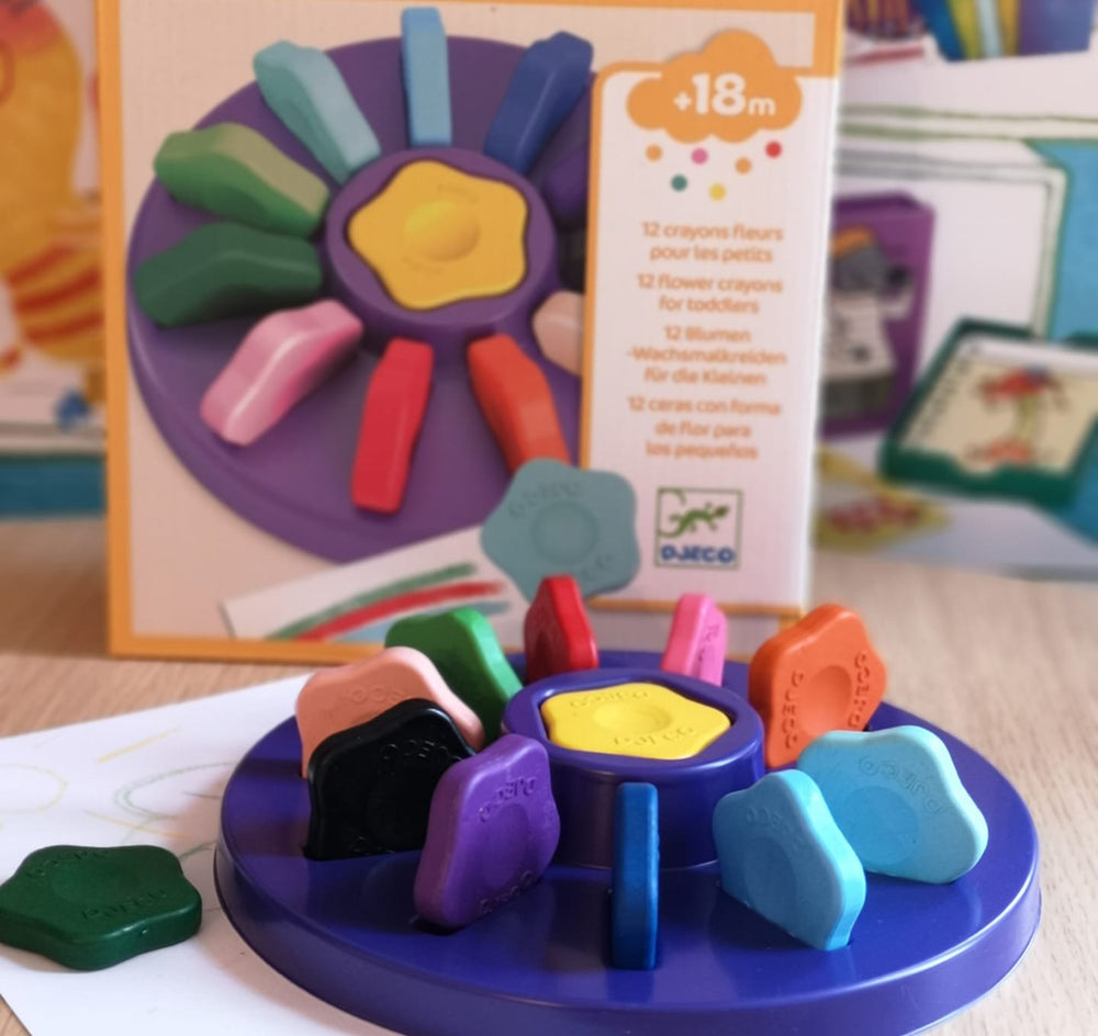 Set mit 12 Blumen-Buntstiften für Kleinkinder - Tublu.de