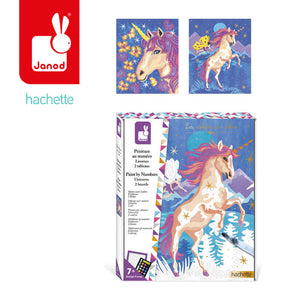 Kreativset Malen nach Zahlen – Einhörner 7+