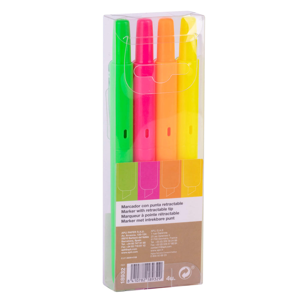 Ausziehbare Textmarker – 4 fluoreszierende Farben - Tublu.de
