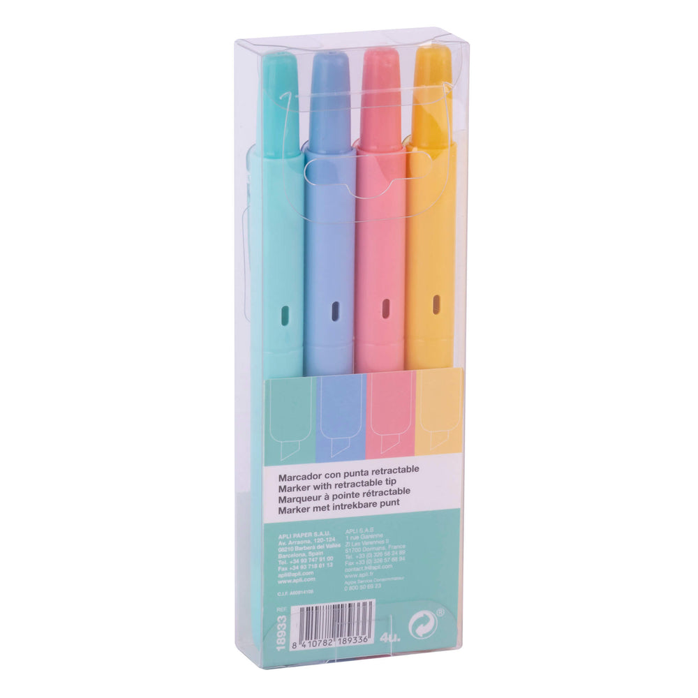 Ausziehbare Textmarker – 4 Pastellfarben - Tublu.de