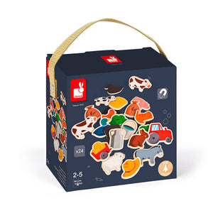 Magnesy drewniane Janod 24 sztuki - Farma - Tublu.de