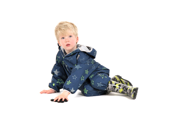 Regenanzug mit Futter All In One - Stars 6-12m