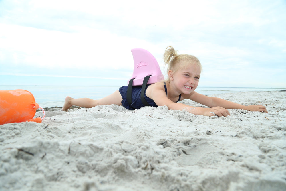 Haifischflossen-Schwimmgürtel für Kinder – Puderrosa