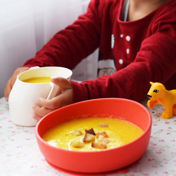 Esslernschüssel für Babys Doidy Bowl – rot