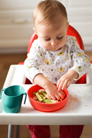 Esslernschüssel für Babys Doidy Bowl – rot