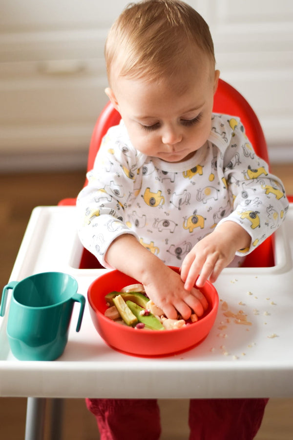 Esslernschüssel für Babys Doidy Bowl – rot