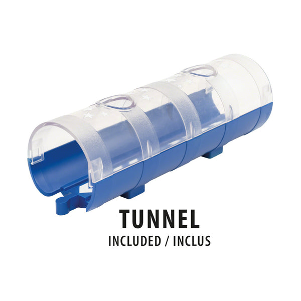 Leuchtende U-Bahn im Dunkeln mit Tunnel