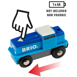 Cargo-Lokomotive mit BatteriebetriebHolz-Ladegerät