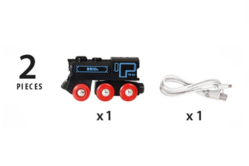 Schwarze Lokomotive mit Mini-USB