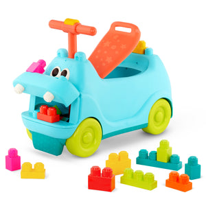 Rutschfahrzeug mit Klötzen – Nilpferd – Locbloc Hippo - Tublu.de